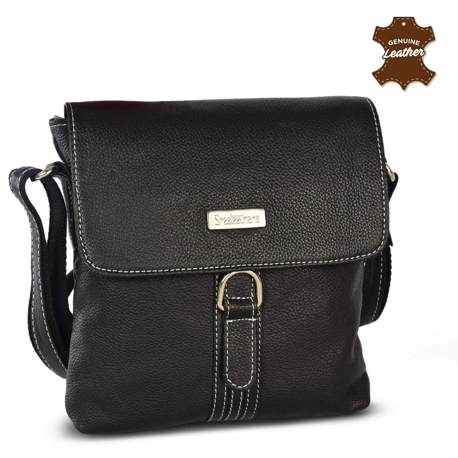 LEATHER SLING BAG 998908 (BLACK)