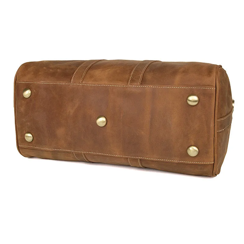 Leather Travel Bag Overnight Bag, Mens Leather Duffel Bag, Business Travel Luggage Bag
