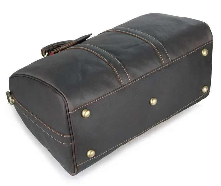 Leather Travel Bag Overnight Bag, Mens Leather Duffel Bag, Business Travel Luggage Bag