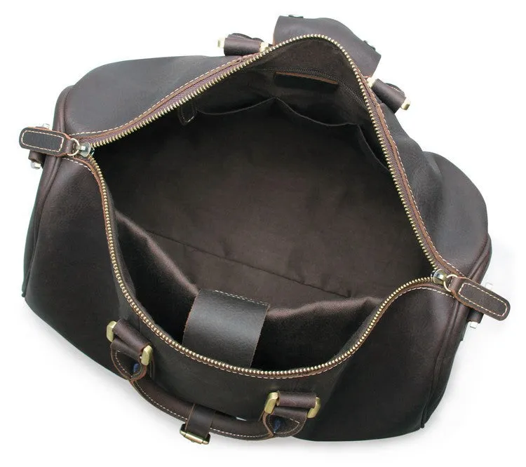 Leather Travel Bag Overnight Bag, Mens Leather Duffel Bag, Business Travel Luggage Bag