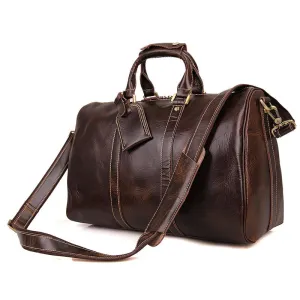 Leather Travel Bag Overnight Bag, Mens Leather Duffel Bag, Business Travel Luggage Bag