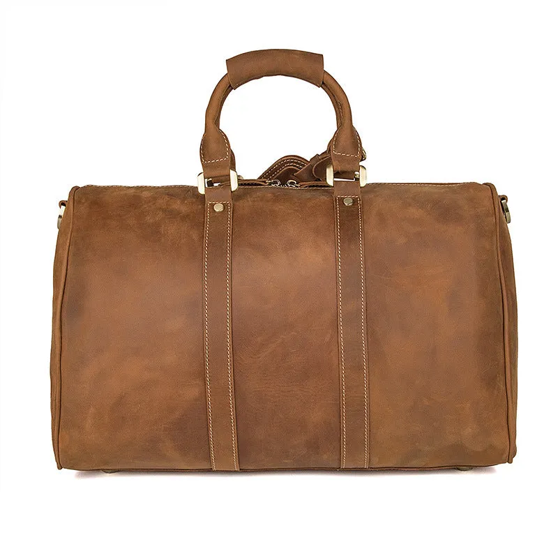 Leather Travel Bag Overnight Bag, Mens Leather Duffel Bag, Business Travel Luggage Bag