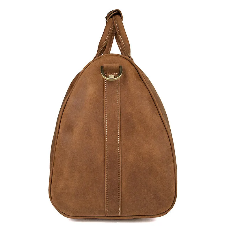 Leather Travel Bag Overnight Bag, Mens Leather Duffel Bag, Business Travel Luggage Bag
