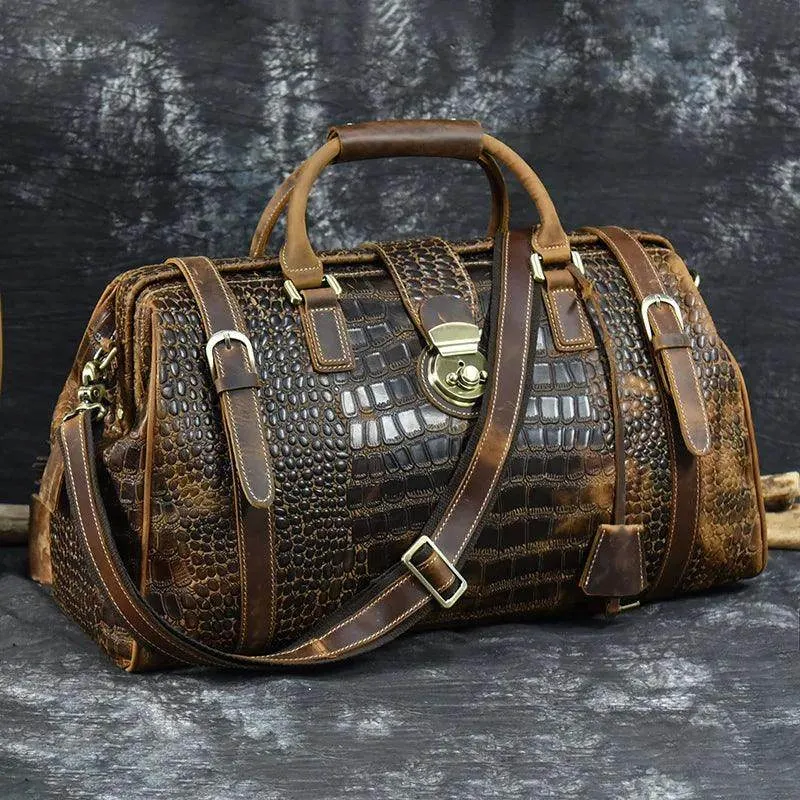 Leather Weekender Bag For Men Vintage Leather