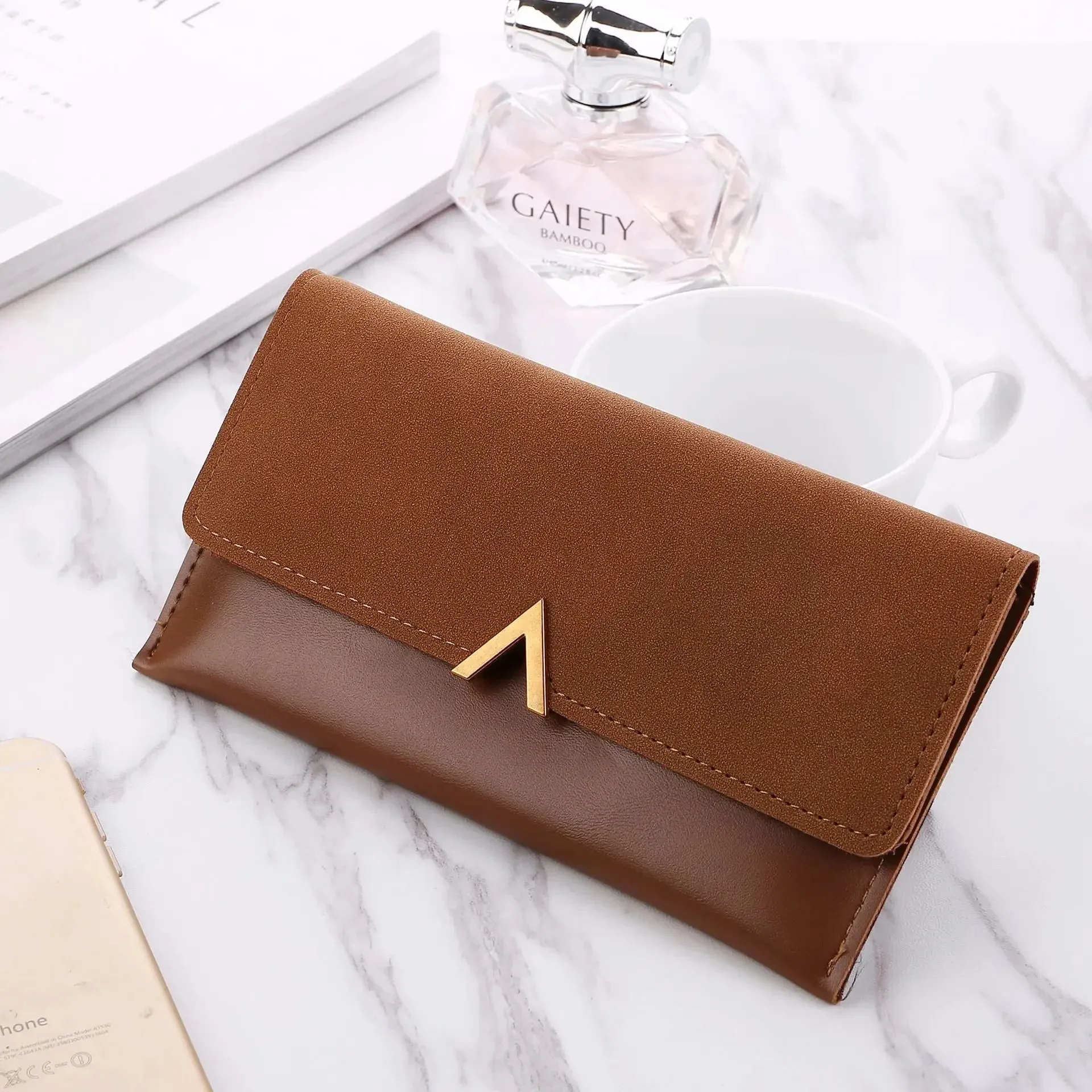Leather Women Wallets Hasp Lady Moneybags Zipper Coin Purse Woman Envelope Wallet Money Cards ID Holder Bags Purses Pocket