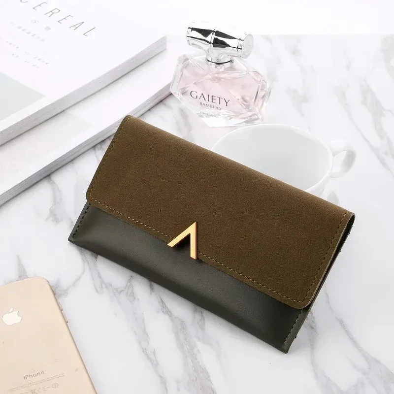 Leather Women Wallets Hasp Lady Moneybags Zipper Coin Purse Woman Envelope Wallet Money Cards ID Holder Bags Purses Pocket