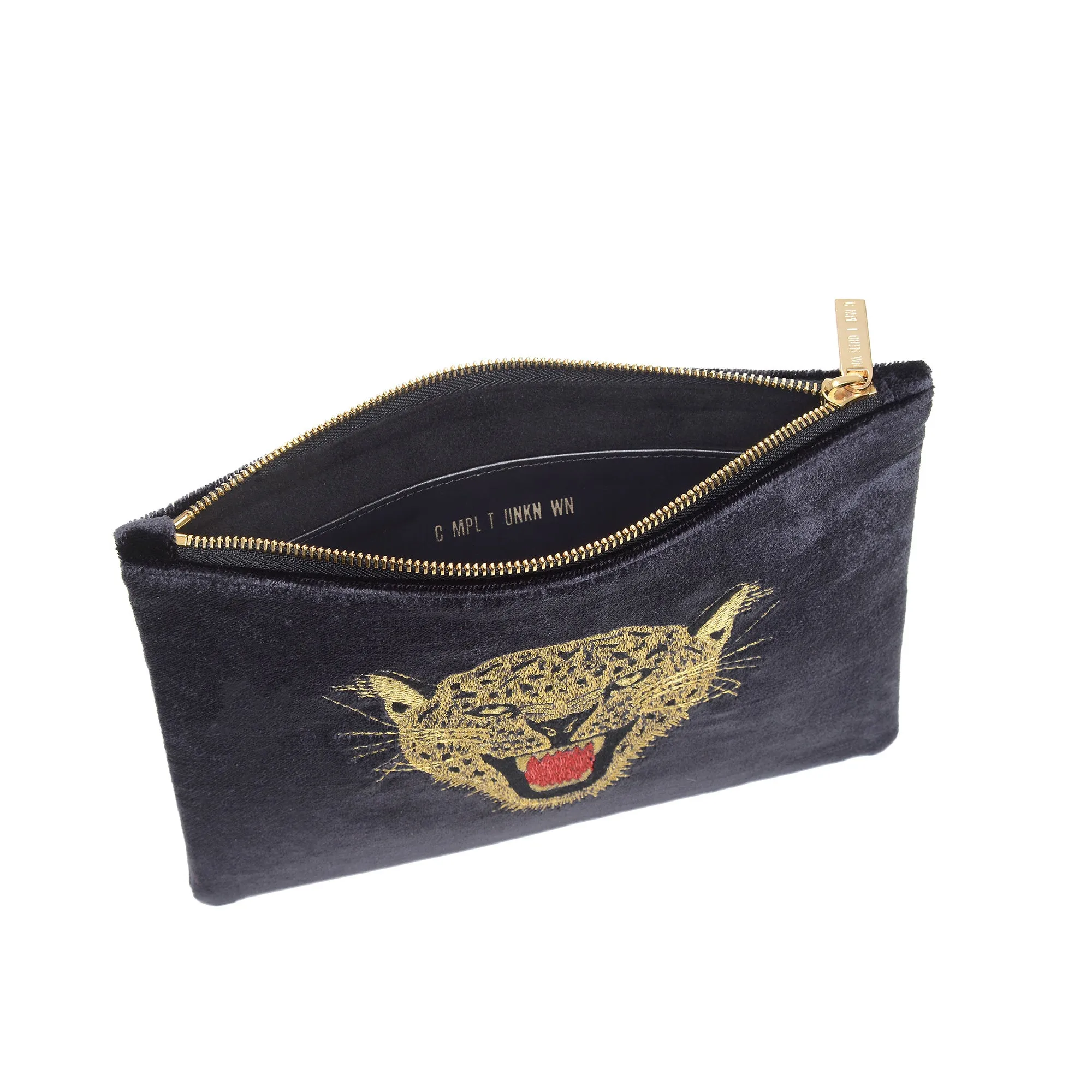 LEOPARD EMBROIDERED CLUTCH BAG
