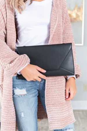 Let's Meet Black Envelope Purse