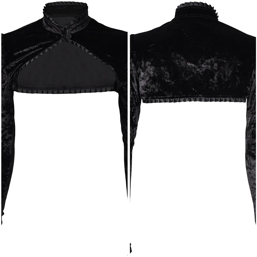 Lisa Frankenstein Lisa Velvet Crop Jacket Cosplay Costume Outfits Halloween Carnival Suit