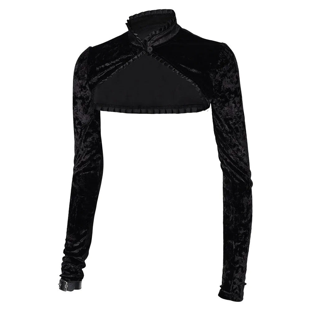 Lisa Frankenstein Lisa Velvet Crop Jacket Cosplay Costume Outfits Halloween Carnival Suit