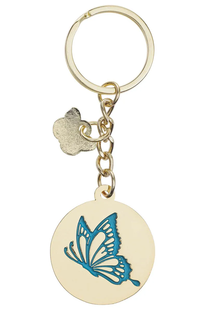 Live By Faith Purple Metal Keyring