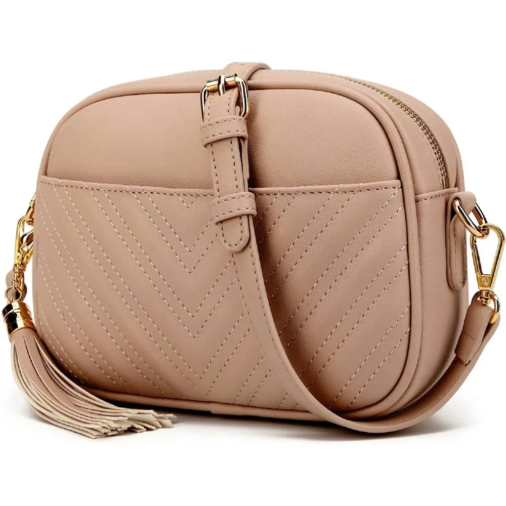 Lola Mae Quilted Crossbody Bag, Trendy Design Shoulder Purse | Multiple Colors