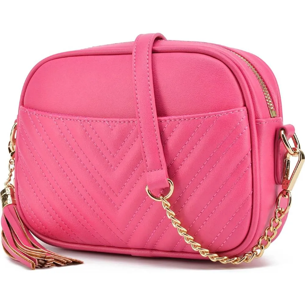 Lola Mae Quilted Crossbody Bag, Trendy Design Shoulder Purse | Multiple Colors