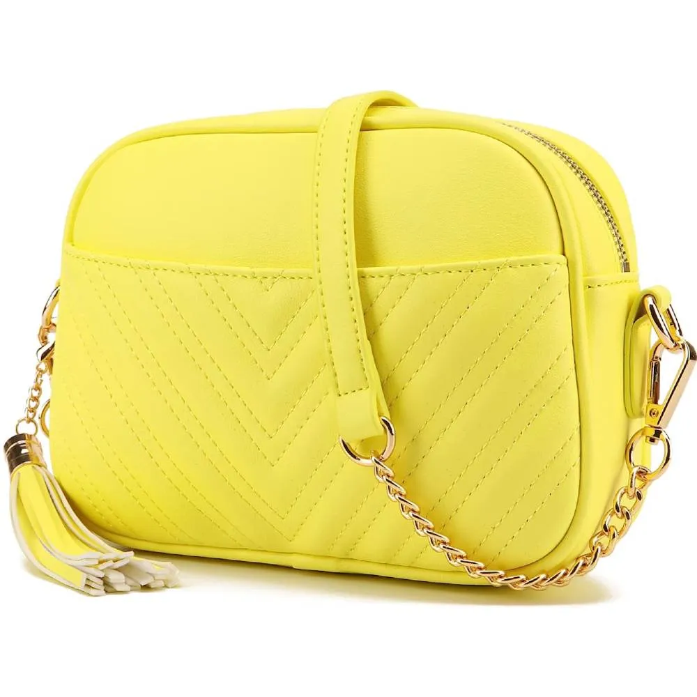 Lola Mae Quilted Crossbody Bag, Trendy Design Shoulder Purse | Multiple Colors
