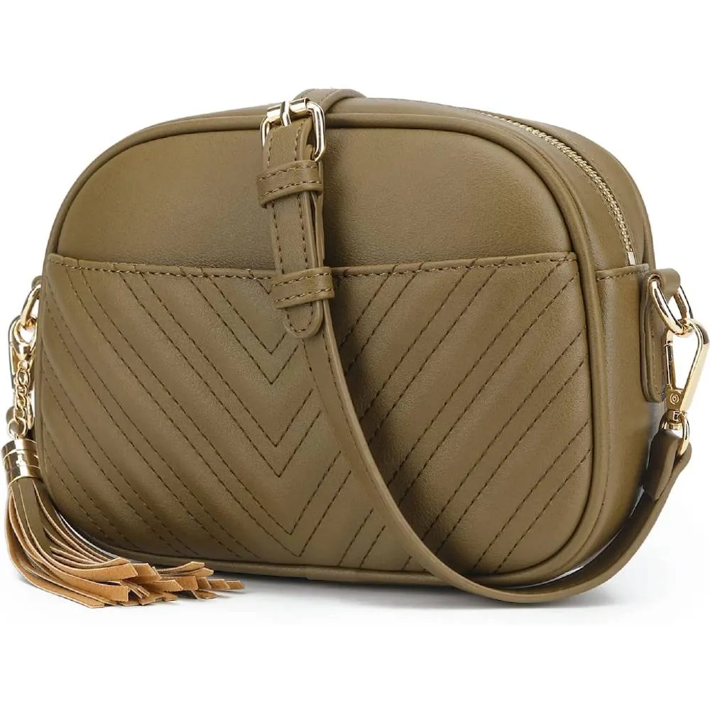 Lola Mae Quilted Crossbody Bag, Trendy Design Shoulder Purse | Multiple Colors
