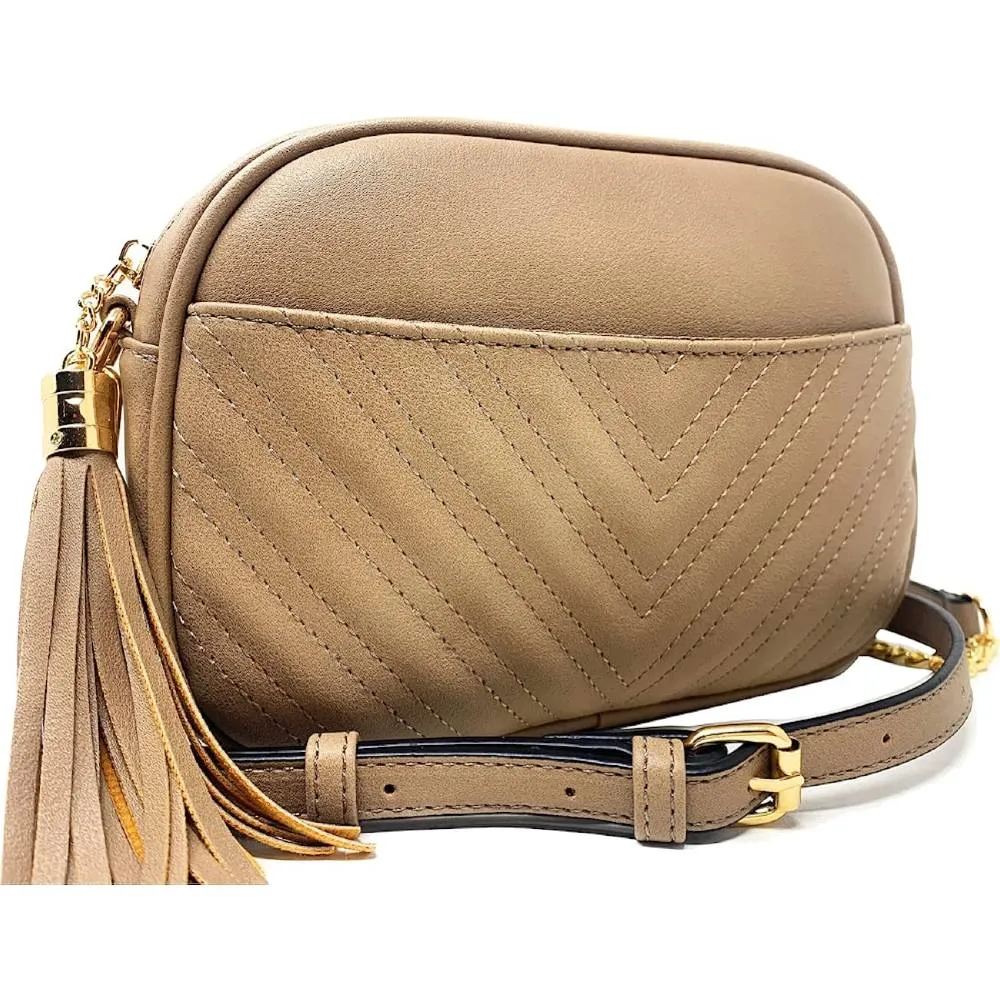 Lola Mae Quilted Crossbody Bag, Trendy Design Shoulder Purse | Multiple Colors