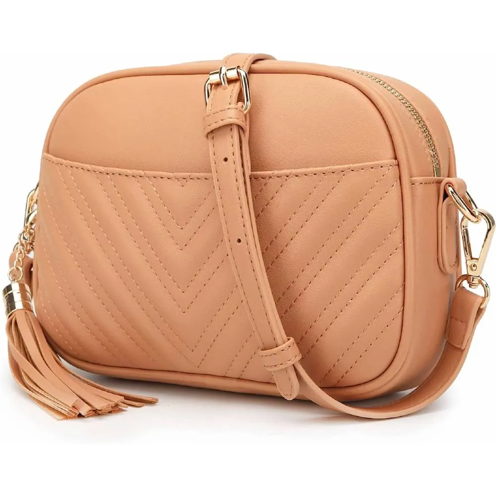 Lola Mae Quilted Crossbody Bag, Trendy Design Shoulder Purse | Multiple Colors
