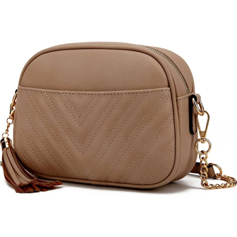 Lola Mae Quilted Crossbody Bag, Trendy Design Shoulder Purse | Multiple Colors
