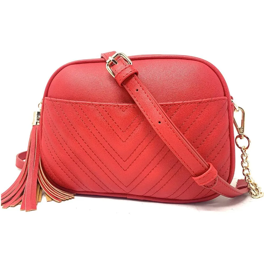 Lola Mae Quilted Crossbody Bag, Trendy Design Shoulder Purse | Multiple Colors