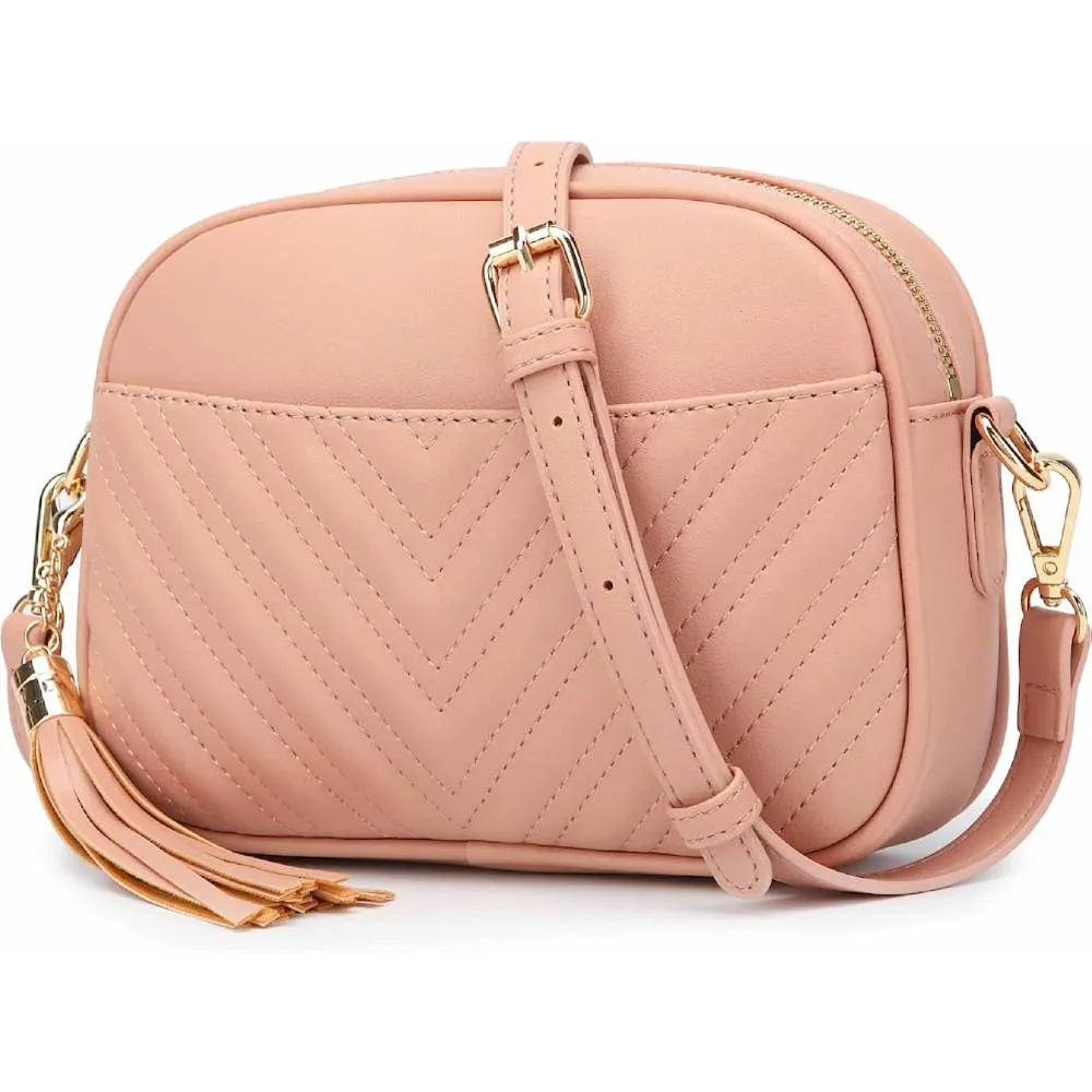 Lola Mae Quilted Crossbody Bag, Trendy Design Shoulder Purse | Multiple Colors