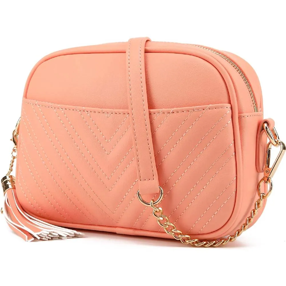 Lola Mae Quilted Crossbody Bag, Trendy Design Shoulder Purse | Multiple Colors