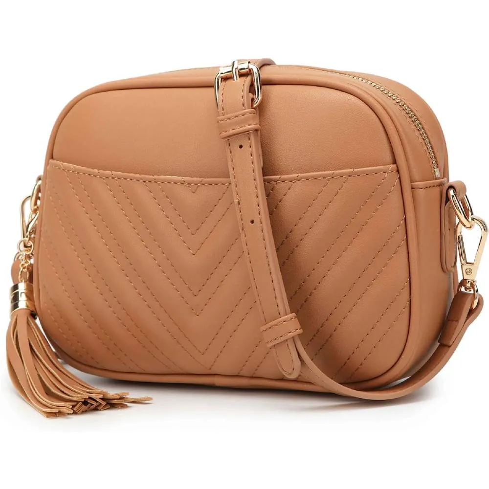 Lola Mae Quilted Crossbody Bag, Trendy Design Shoulder Purse | Multiple Colors