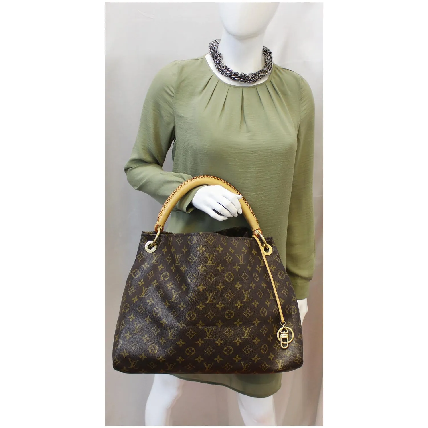 LOUIS VUITTON Artsy MM Monogram Canvas Shoulder Bag Brown