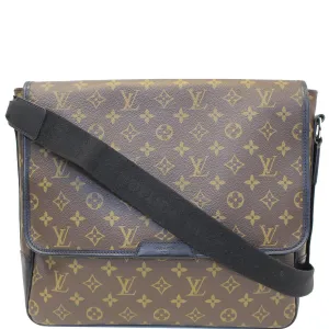 LOUIS VUITTON Bass GM Monogram Macassar Canvas Messenger Bag Brown
