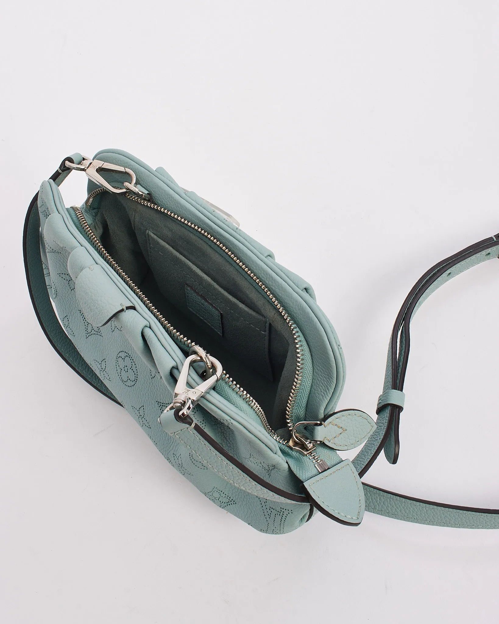 Louis Vuitton Blue Monogram Mahina Leather Scala Mini Pouch with Strap