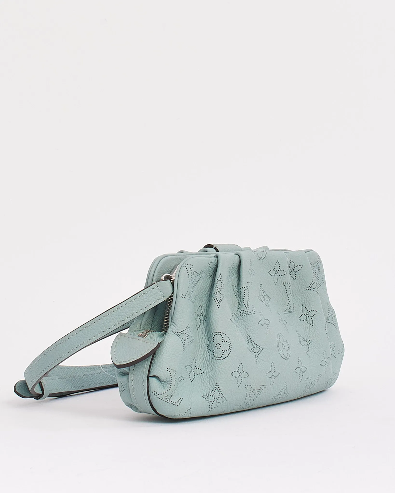 Louis Vuitton Blue Monogram Mahina Leather Scala Mini Pouch with Strap
