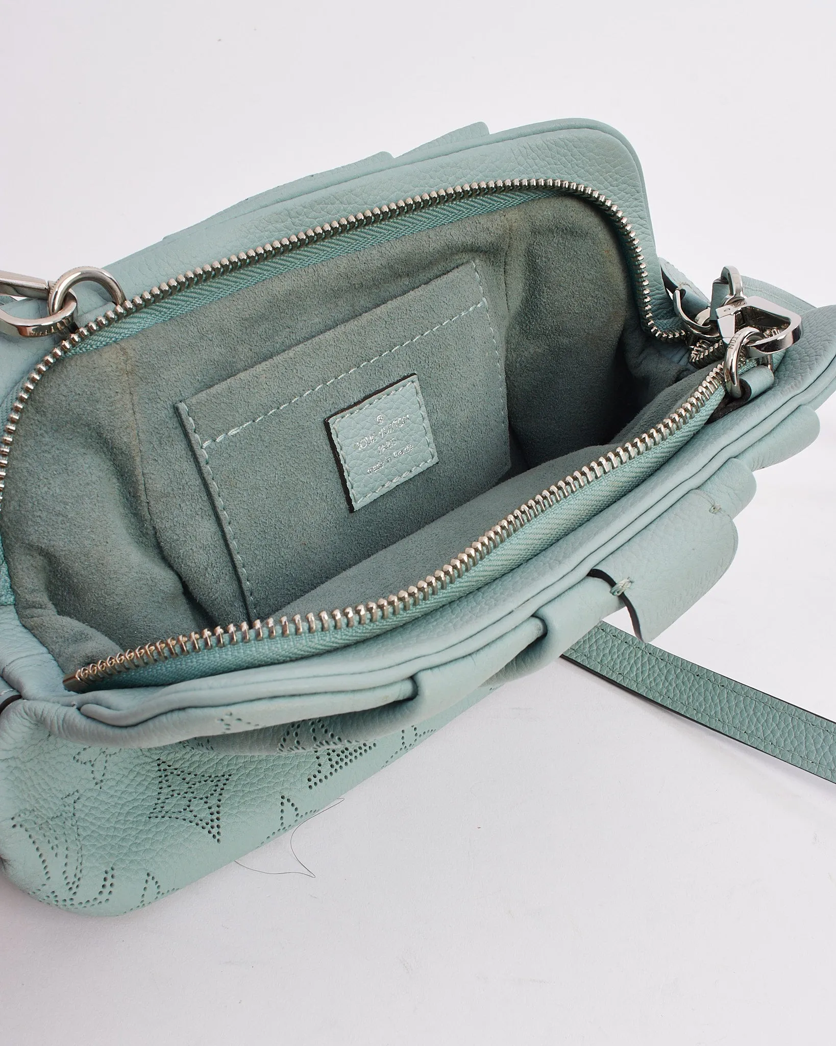 Louis Vuitton Blue Monogram Mahina Leather Scala Mini Pouch with Strap