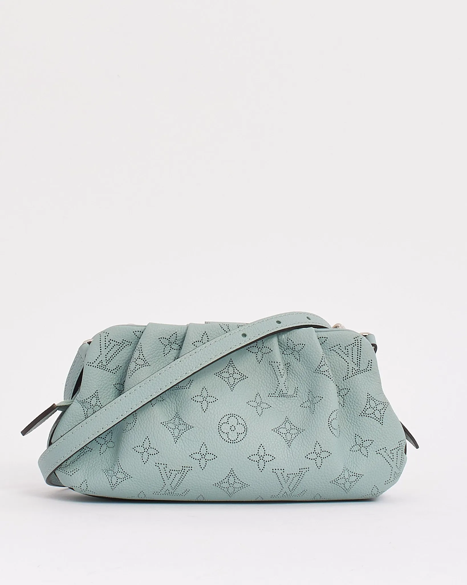 Louis Vuitton Blue Monogram Mahina Leather Scala Mini Pouch with Strap