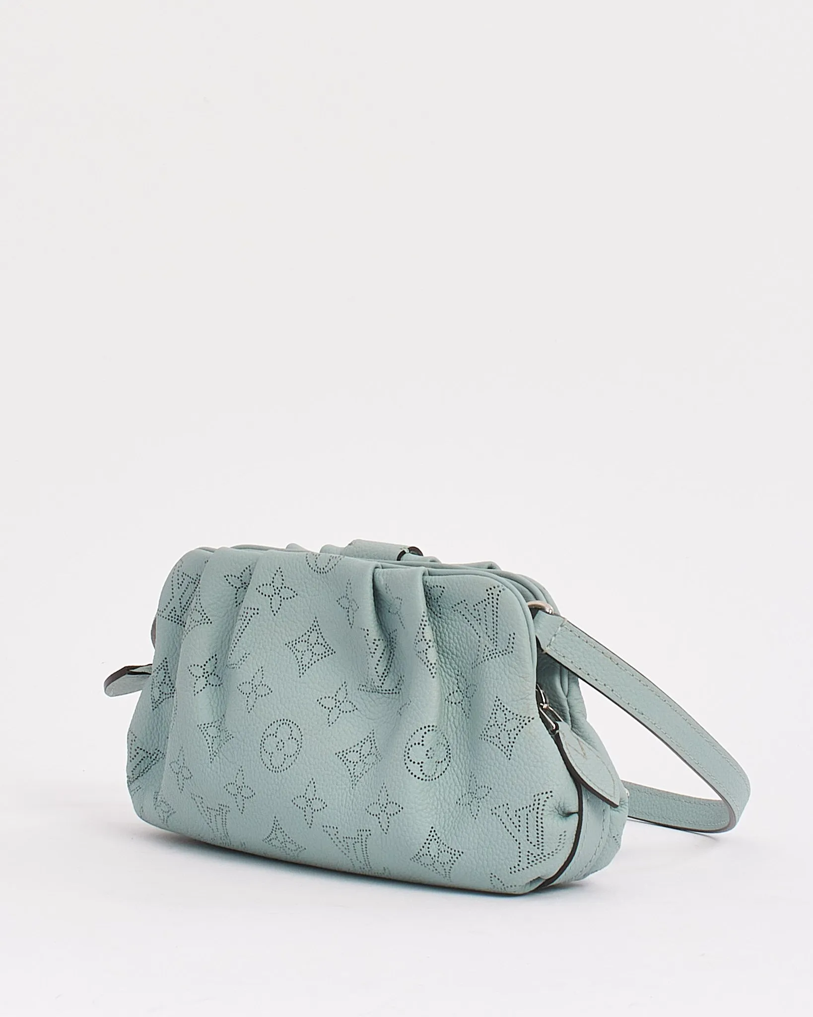 Louis Vuitton Blue Monogram Mahina Leather Scala Mini Pouch with Strap