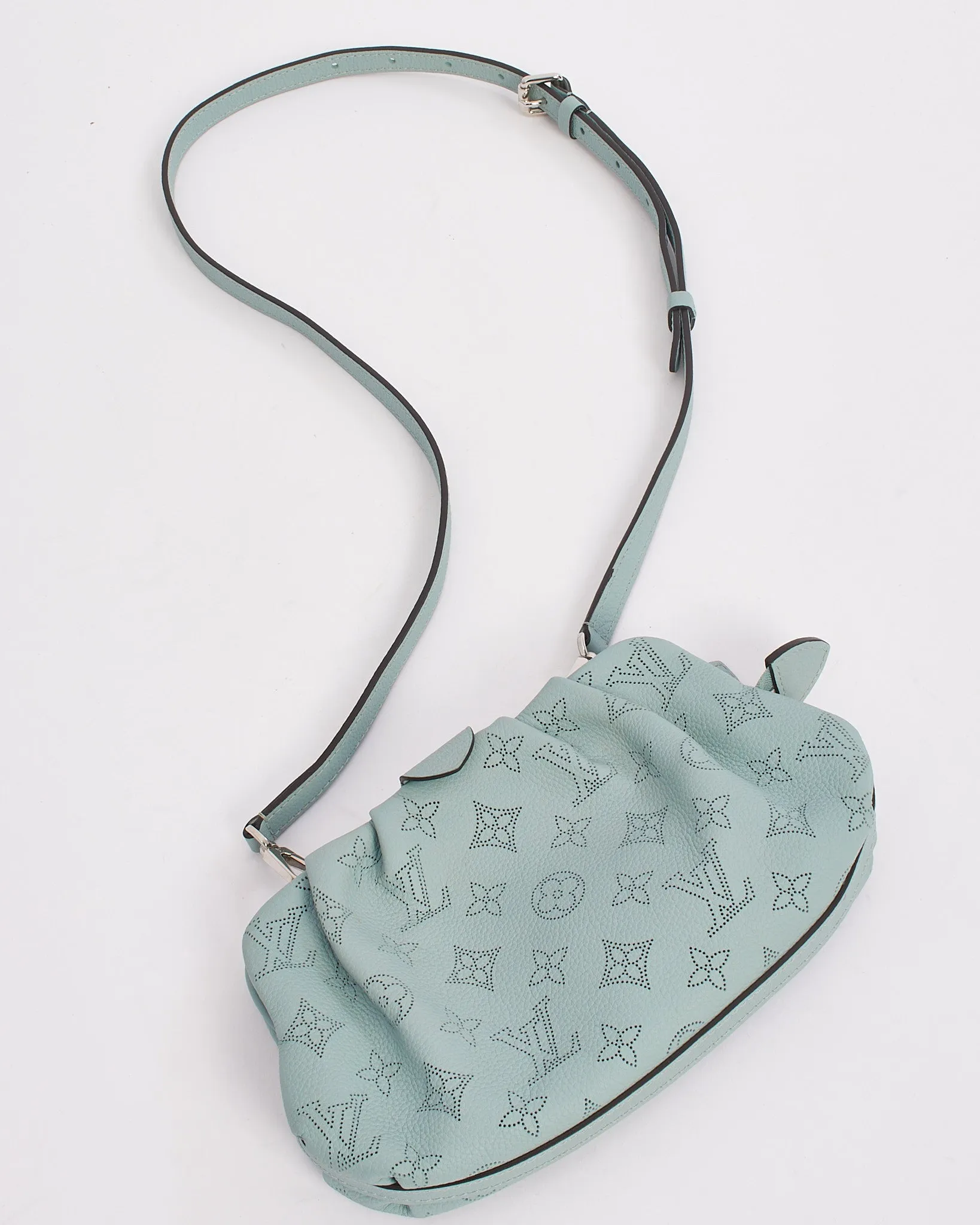 Louis Vuitton Blue Monogram Mahina Leather Scala Mini Pouch with Strap