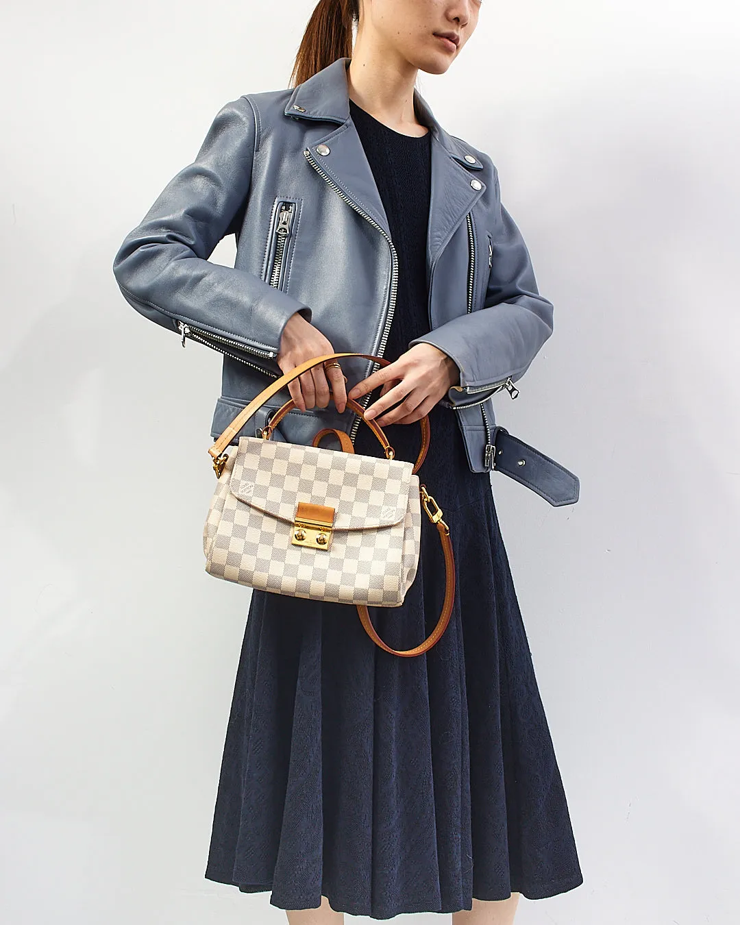Louis Vuitton Damier Azur Canvas Croisette Bag w/ no tassle