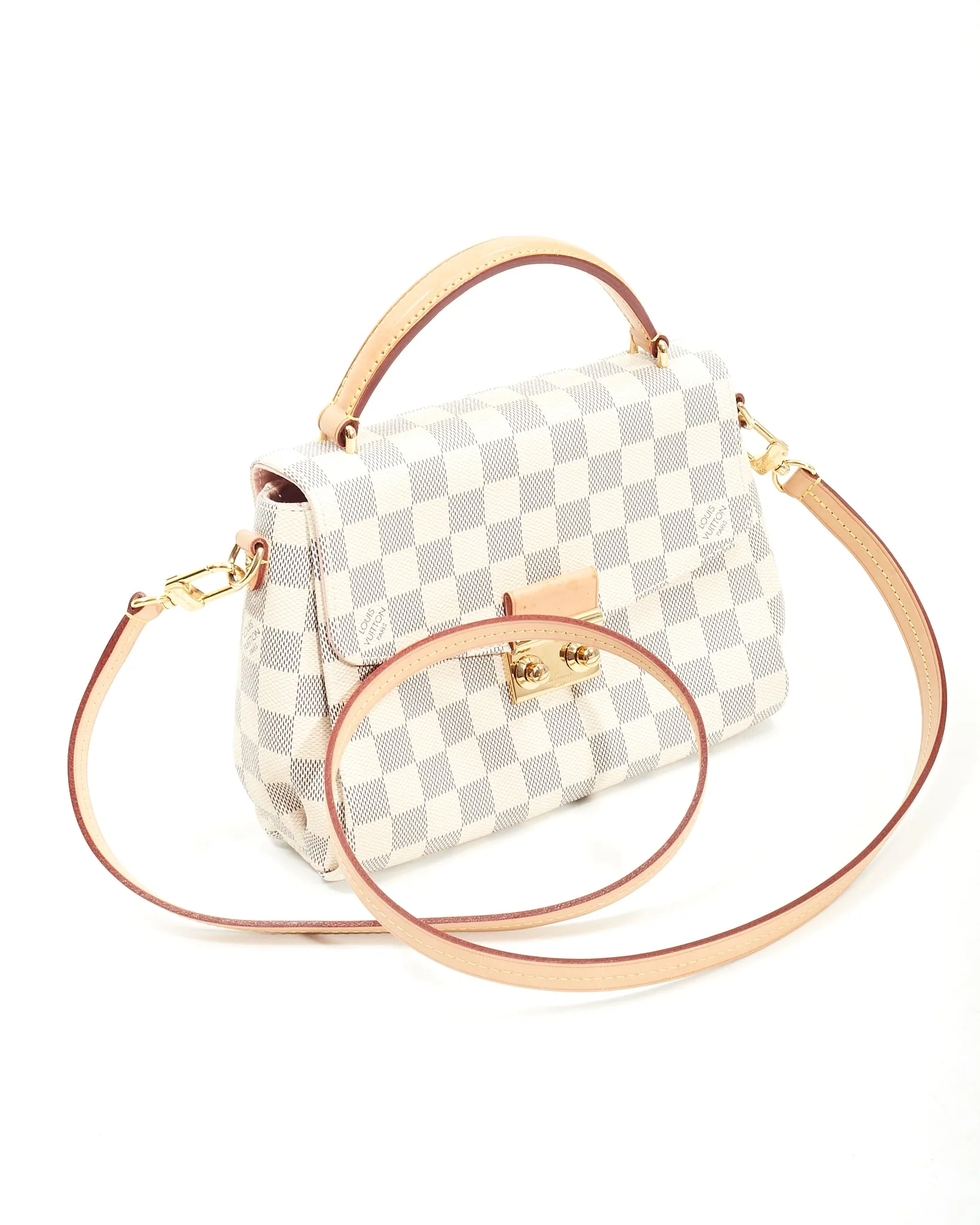 Louis Vuitton Damier Azur Canvas Croisette Bag w/ no tassle