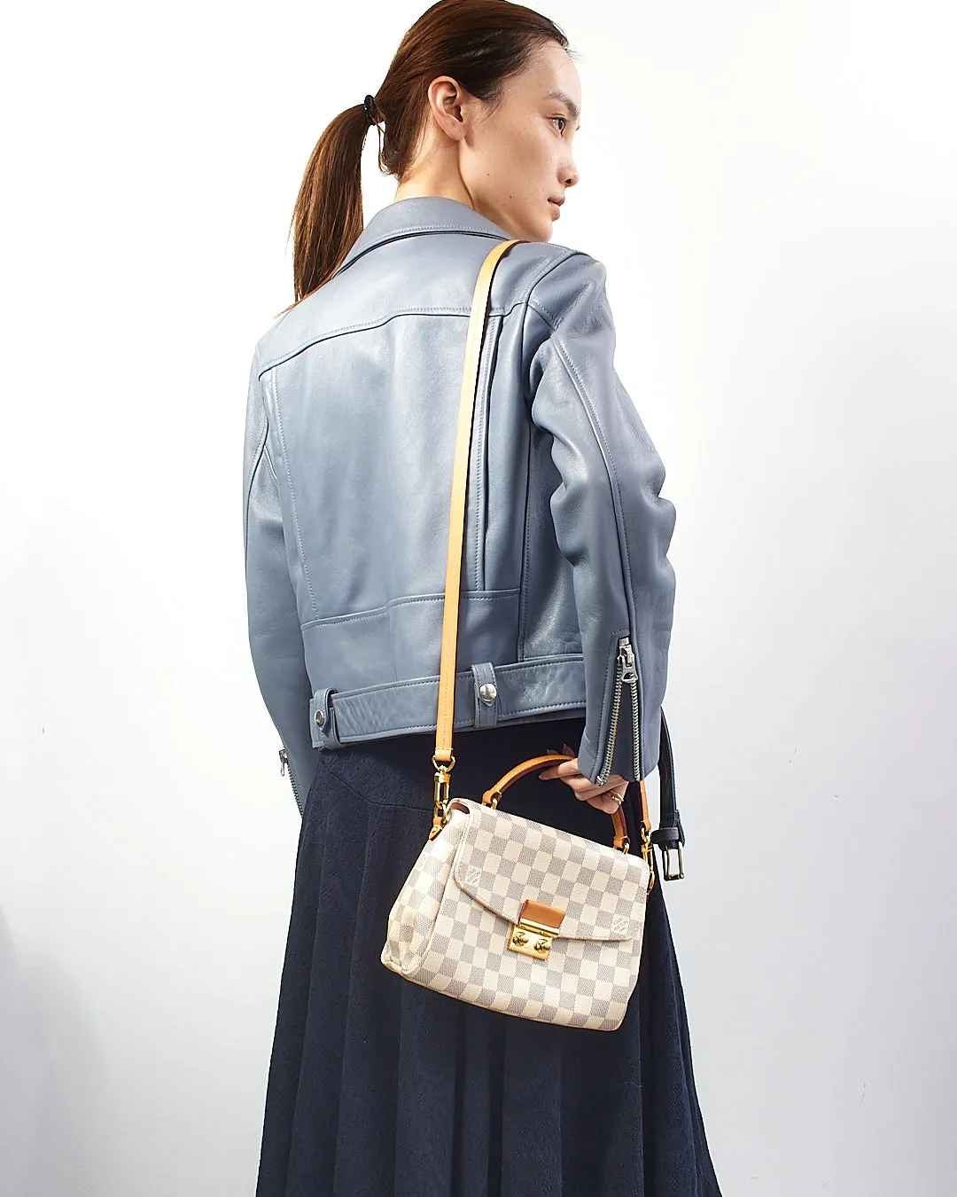 Louis Vuitton Damier Azur Canvas Croisette Bag w/ no tassle