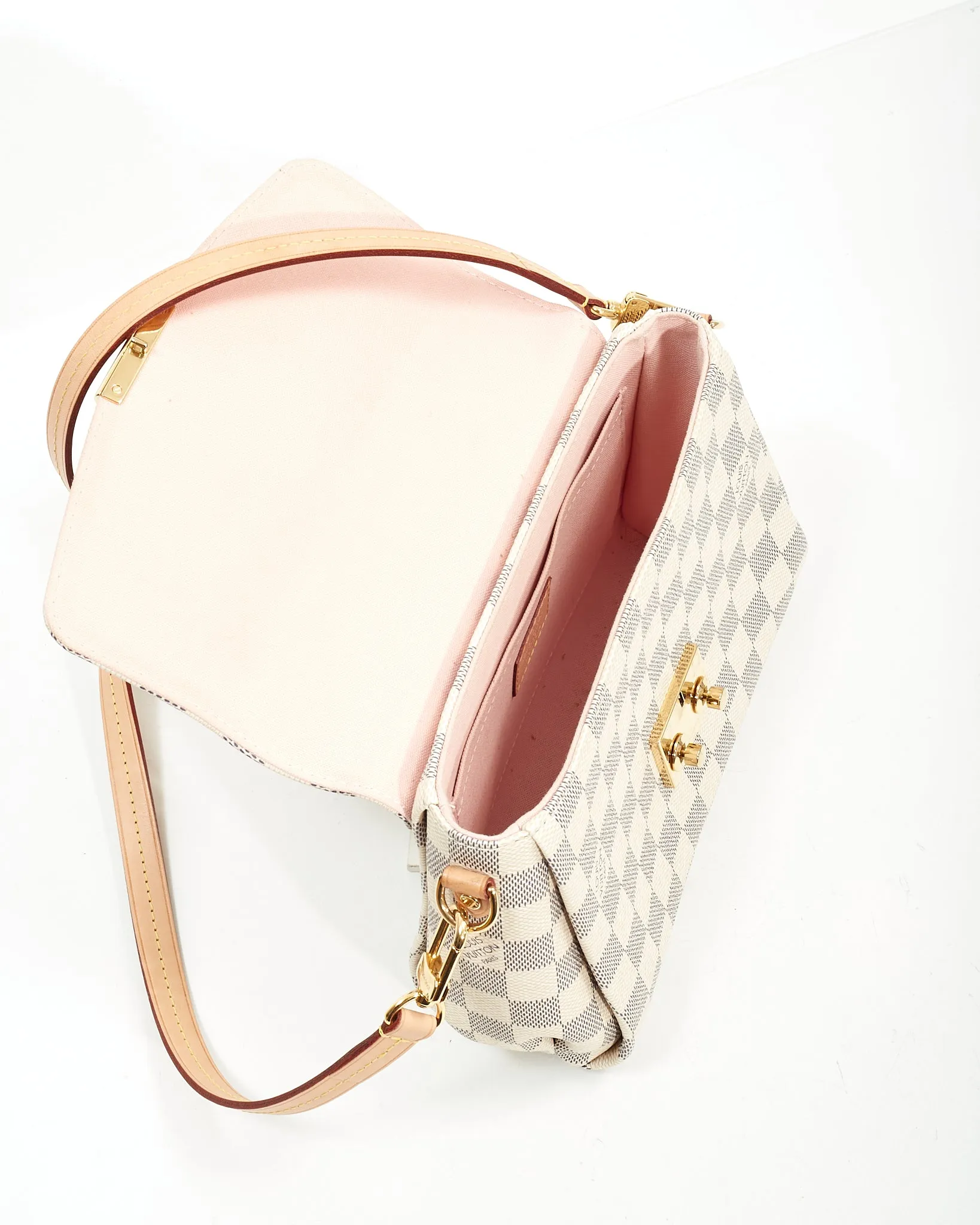 Louis Vuitton Damier Azur Canvas Croisette Bag w/ no tassle