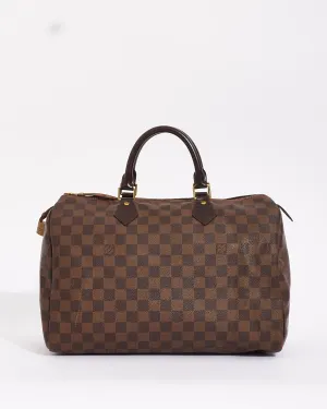 Louis Vuitton Damier Ebene Canvas Speedy Bag 35