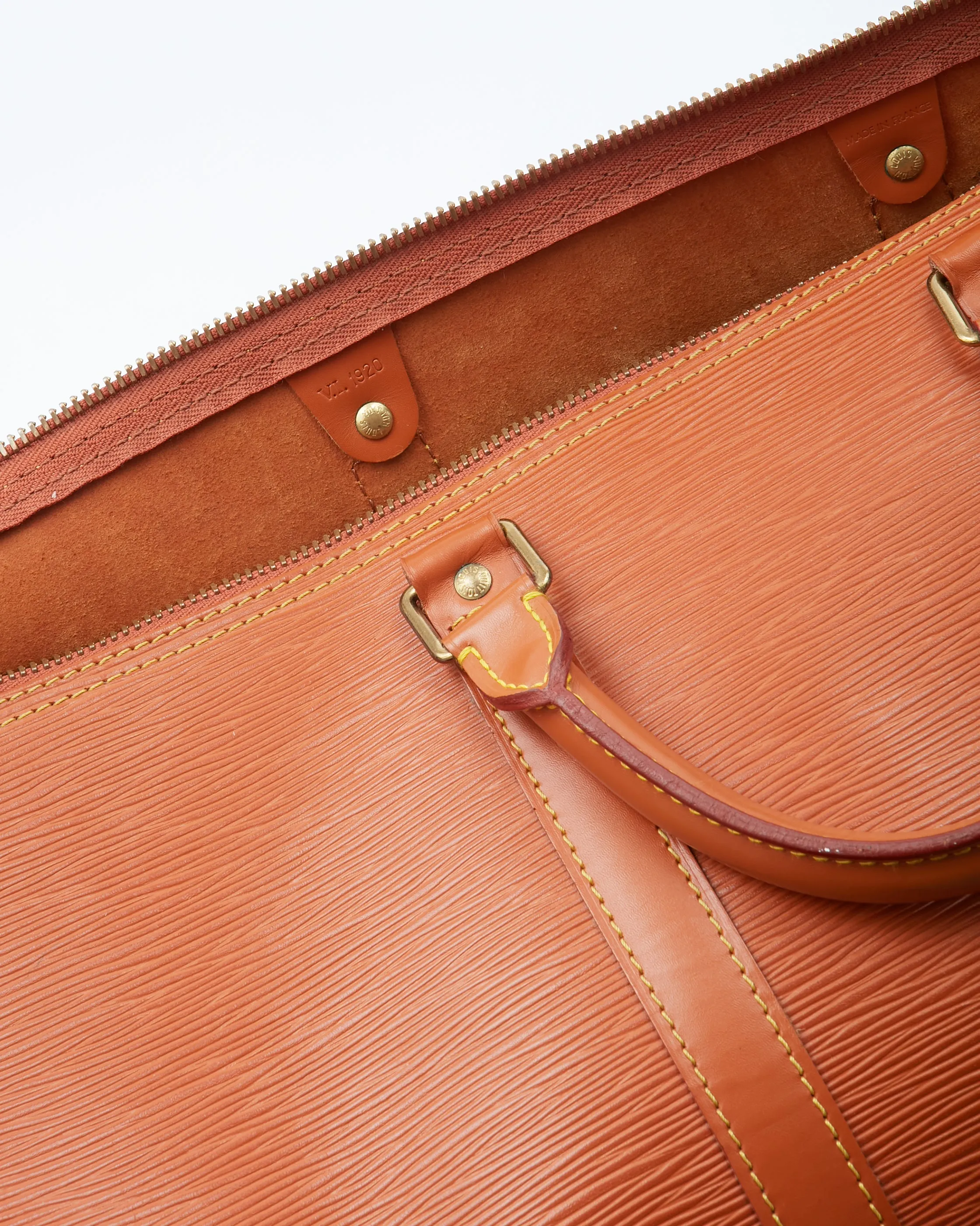 Louis Vuitton Tan Epi Leather Keepall 55 Travel Bag
