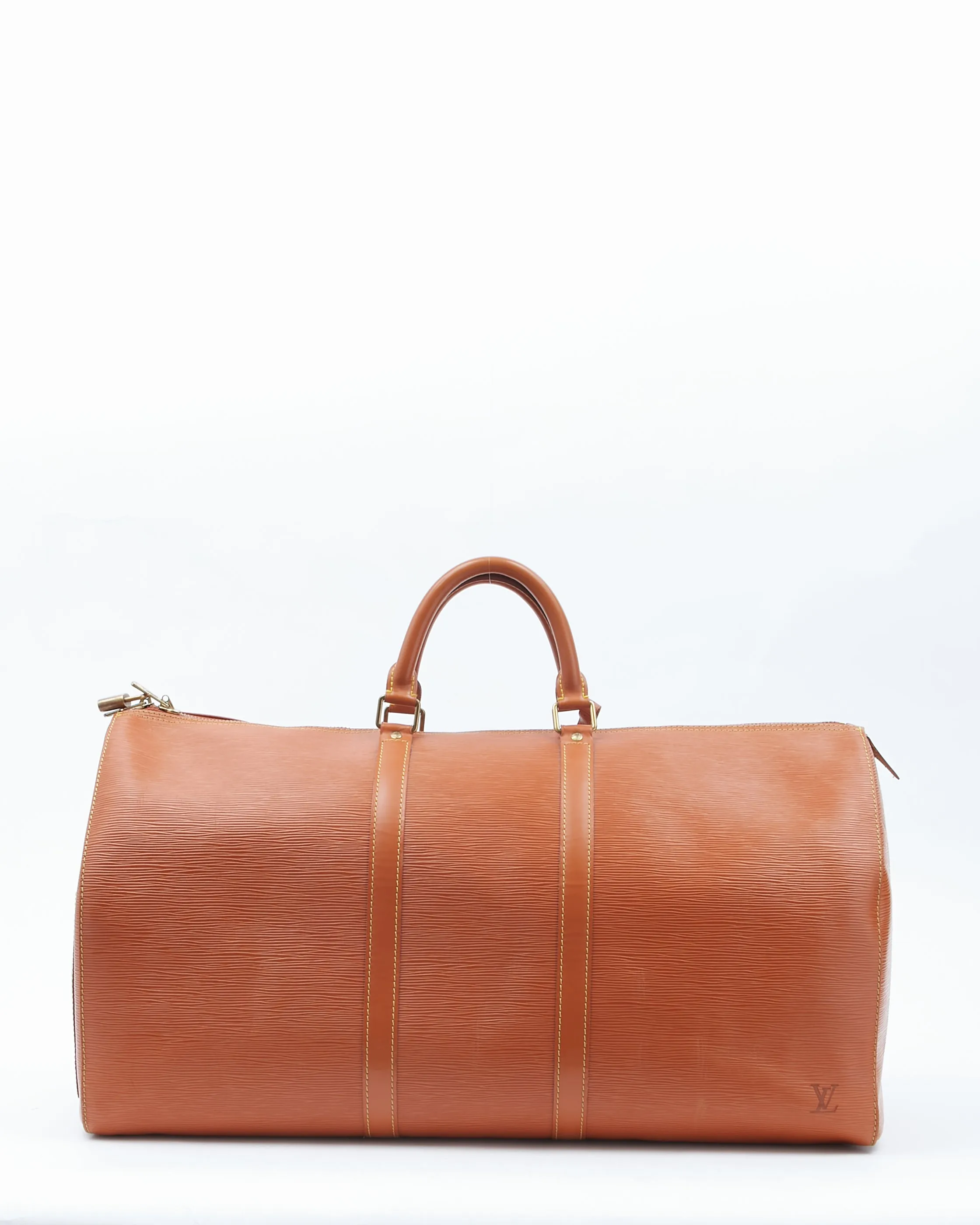 Louis Vuitton Tan Epi Leather Keepall 55 Travel Bag