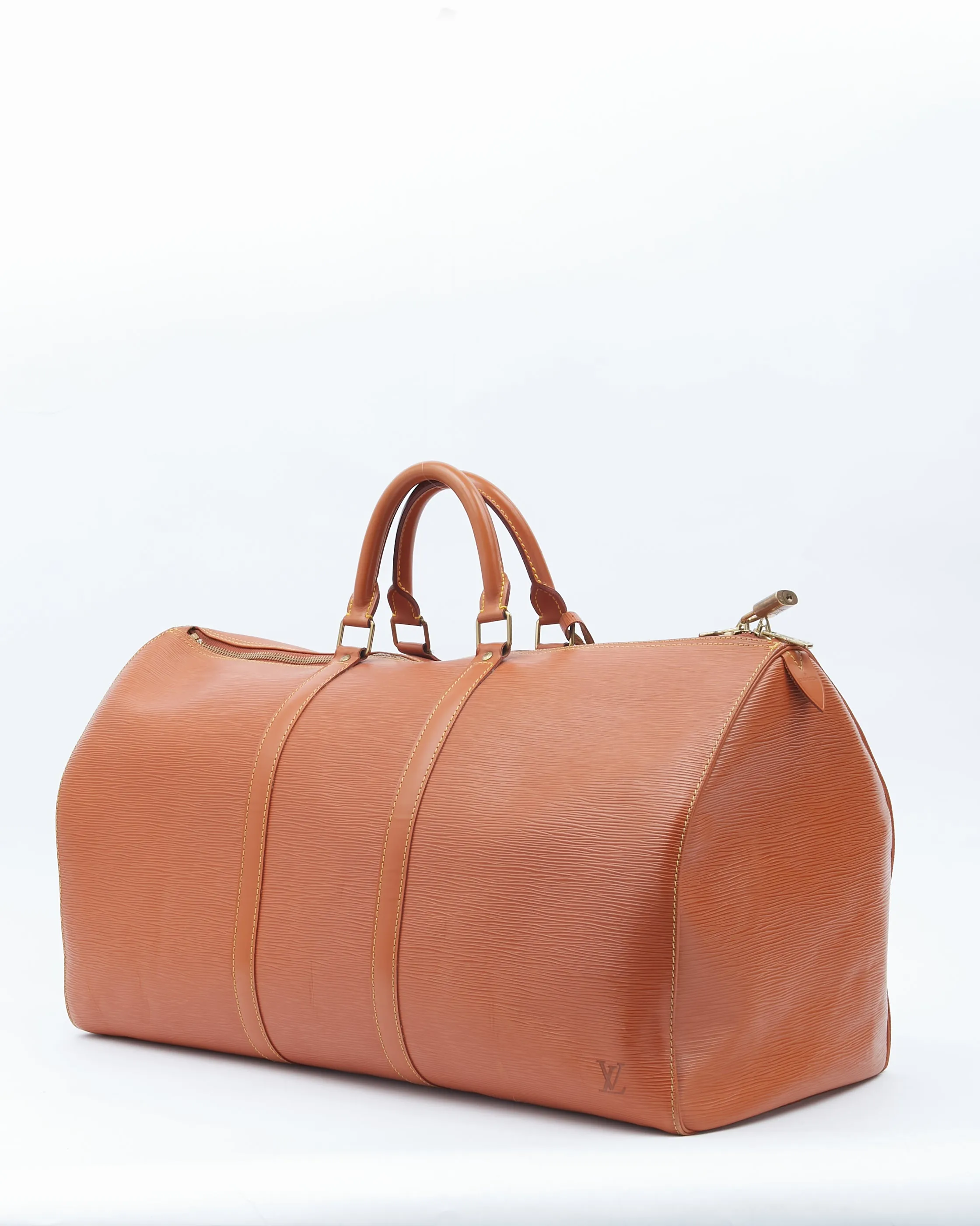 Louis Vuitton Tan Epi Leather Keepall 55 Travel Bag