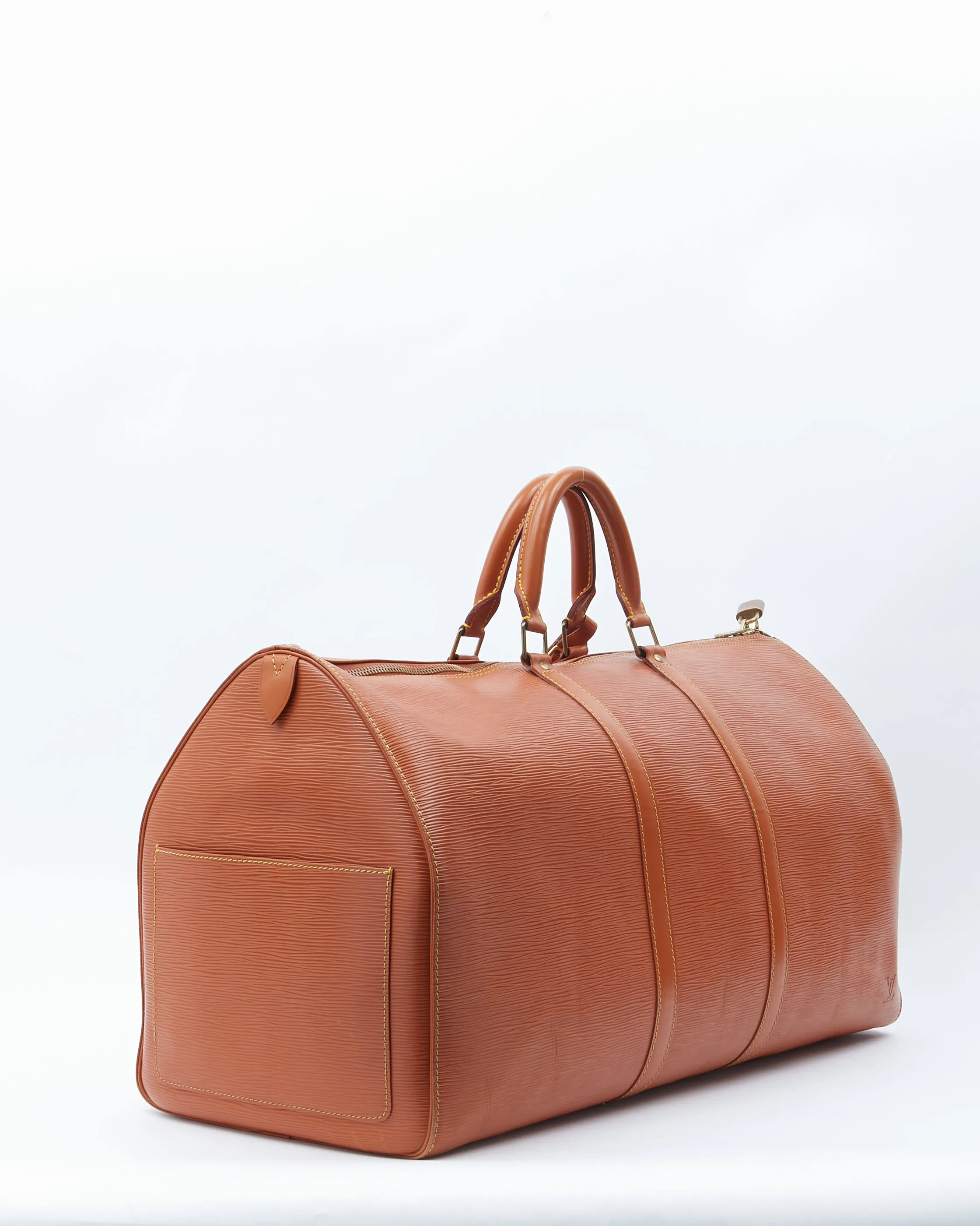 Louis Vuitton Tan Epi Leather Keepall 55 Travel Bag