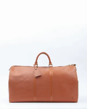 Louis Vuitton Tan Epi Leather Keepall 55 Travel Bag