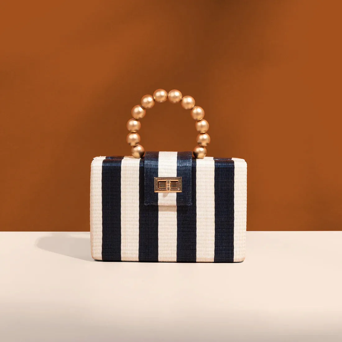 Louisa purse - navy & cream