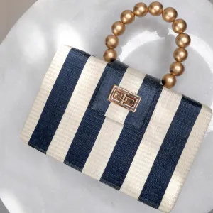 Louisa purse - navy & cream