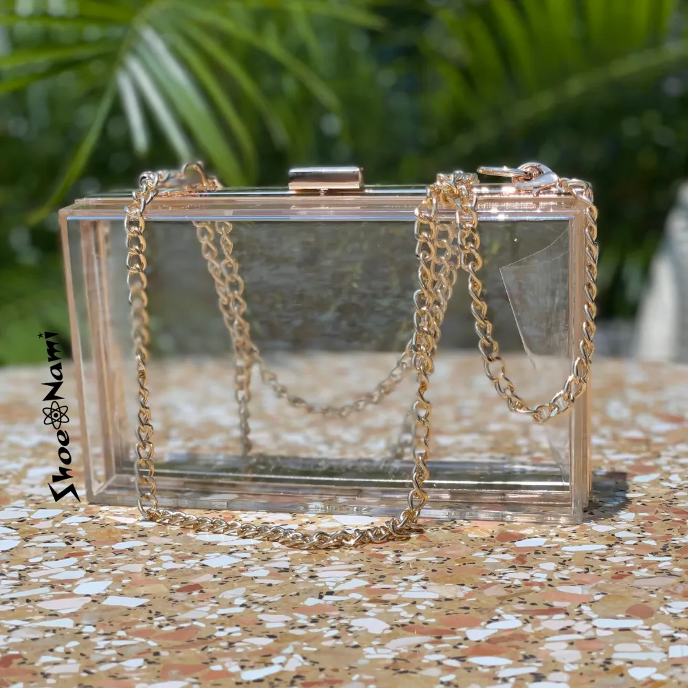 LUCENCY 20250BAG/HPC3203 Clear Acrylic Clutch Detachable Straps