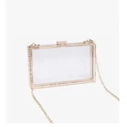 LUCENCY 20250BAG/HPC3203 Clear Acrylic Clutch Detachable Straps