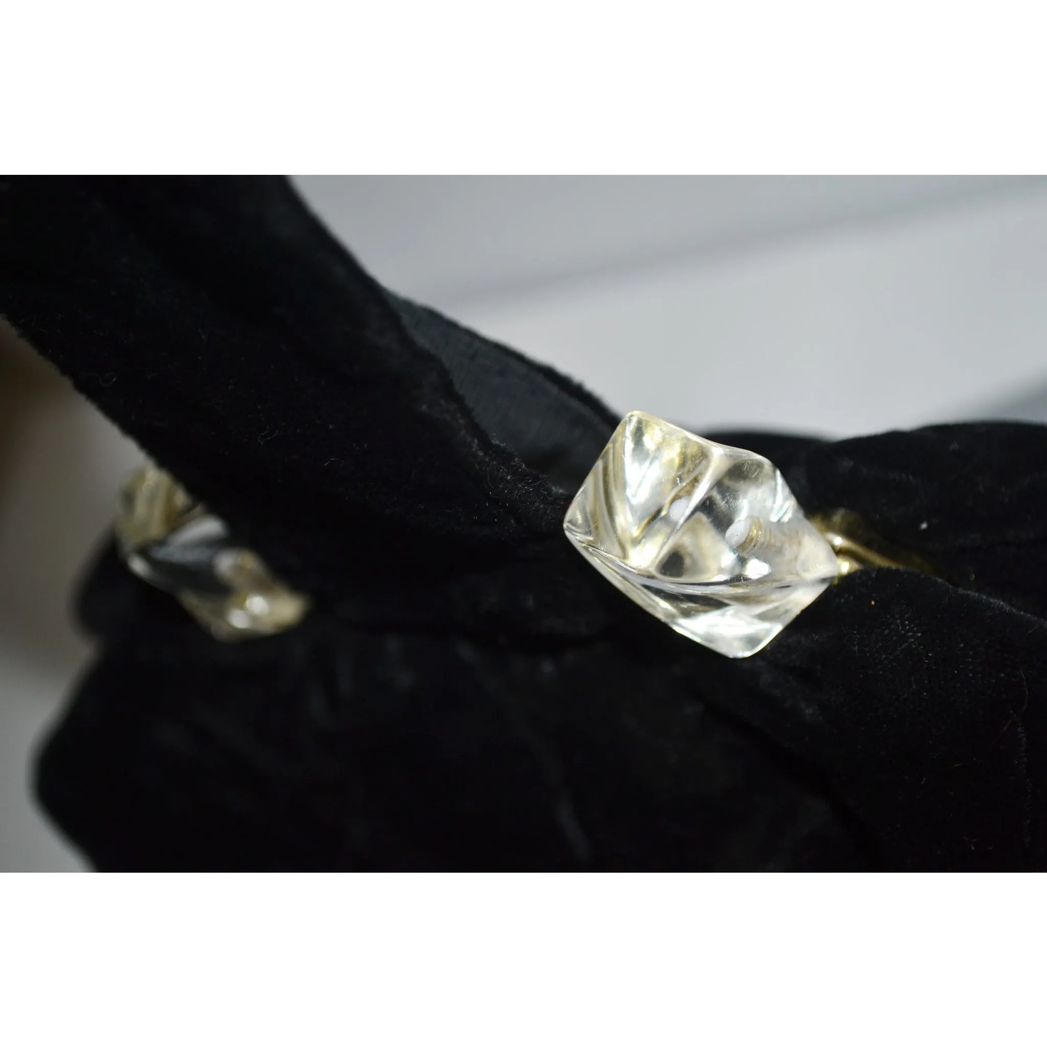 Lucite Trimmed Velvet Wrist Purse