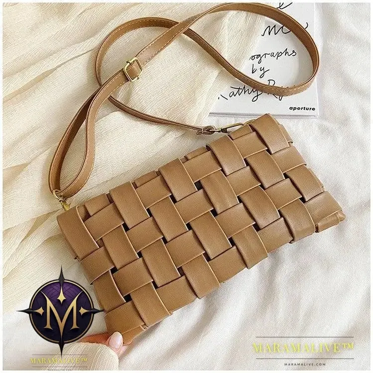 Luxury Weave Women Bags Top Quality Pu Leather Lady Shoulder